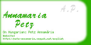 annamaria petz business card